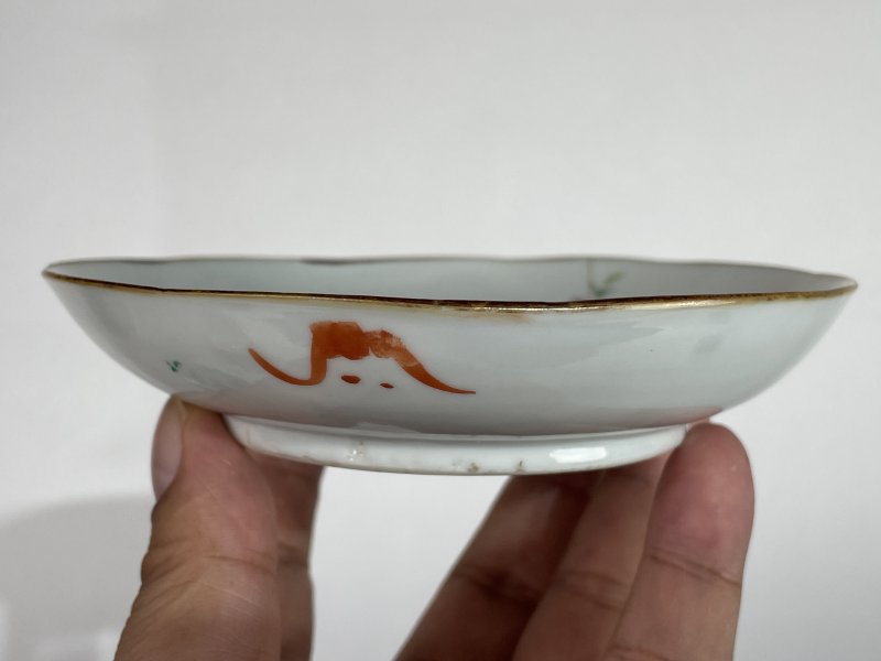 清晚期 粉彩花鸟纹盘 - 图5