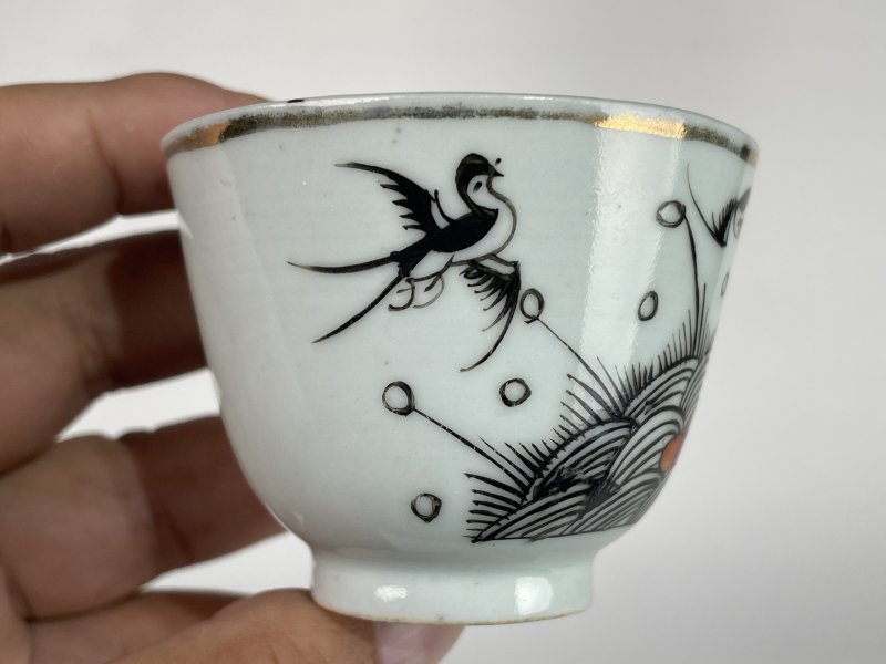 民国 墨彩花鸟纹杯 - 图4