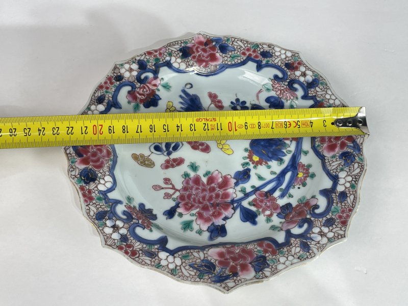 清雍正 青花加彩花卉纹花口盘 - 图11