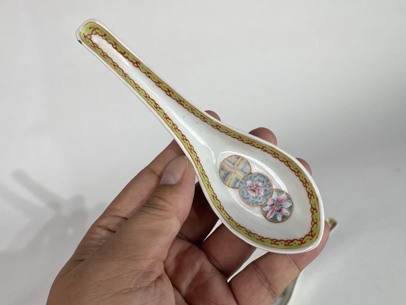 民国 粉彩皮球花纹勺四把 - 图6