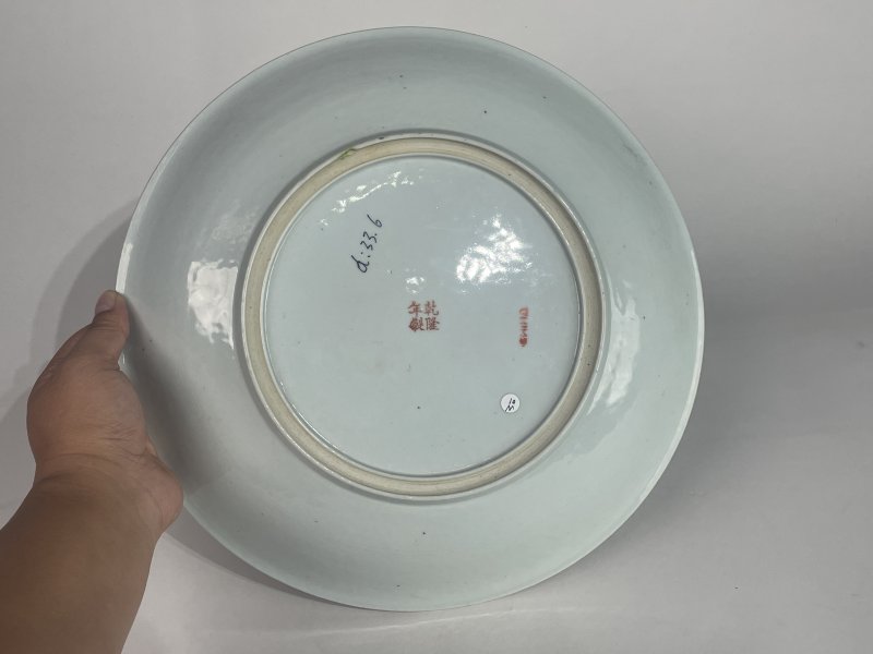 民国 粉彩百花不落地纹大盘 - 图6