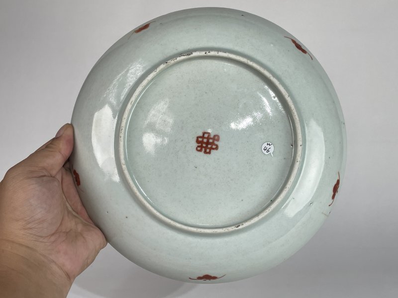 清中期 粉彩福寿纹盘 - 图6