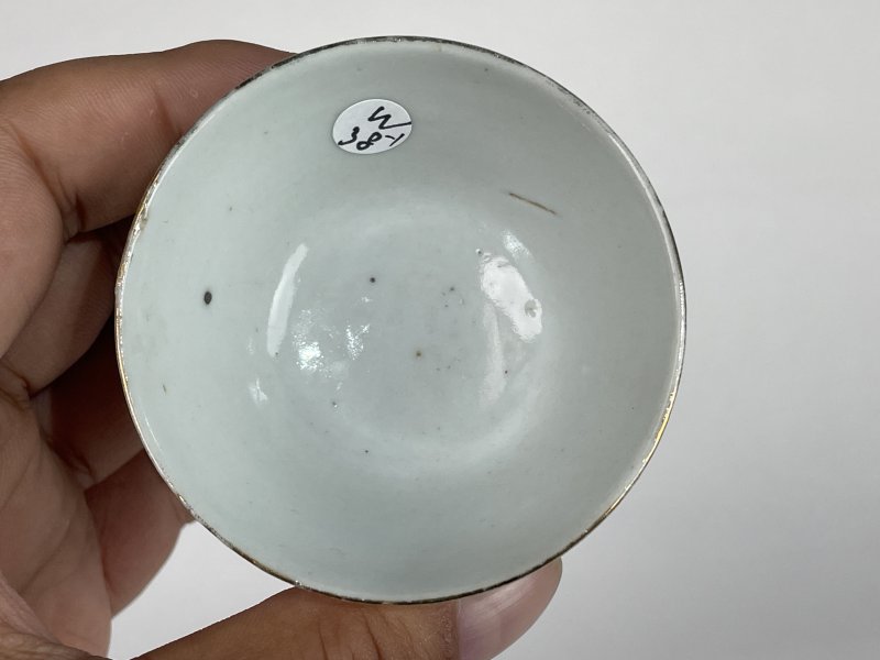 民国 粉彩花卉诗文杯一对 - 图8