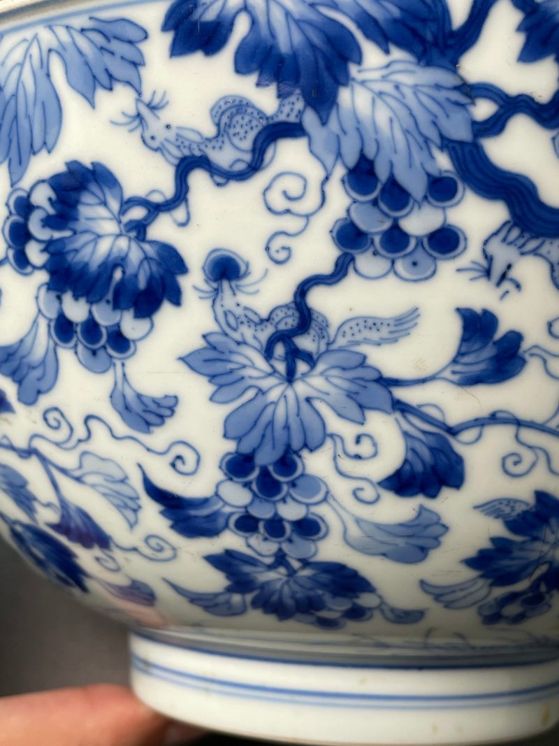 清康熙 青花松鼠葡萄纹碗 - 图10