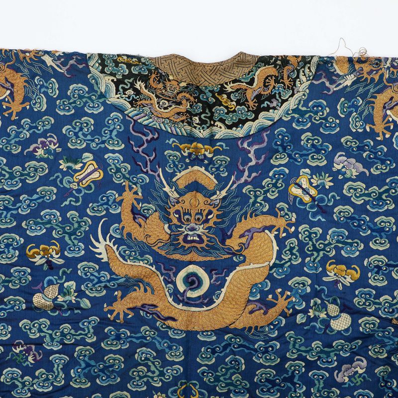 清晚期 盘金彩绣龙纹吉服袍 - 图14
