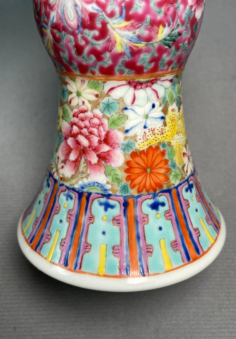 清晚期  百花不落地花觚 - 图22