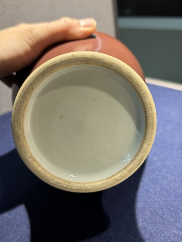 现代 霁红釉橄榄尊 - 图5