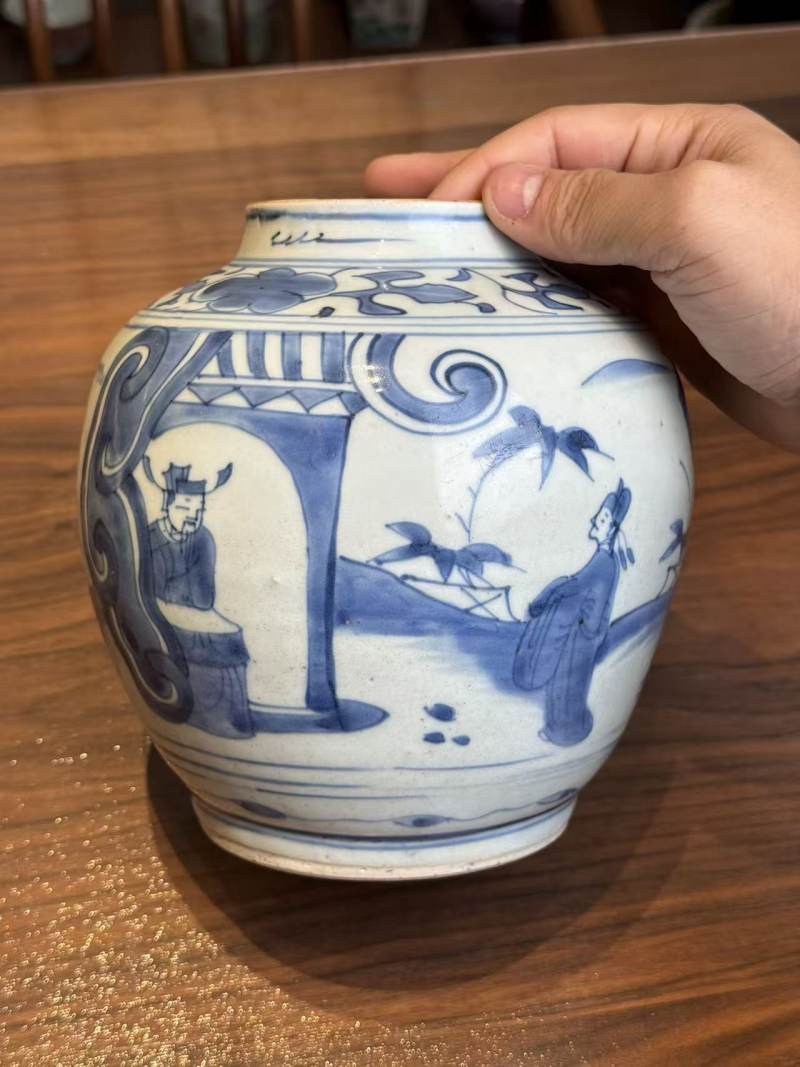 明天启 青花五子登科故事罐 - 图6