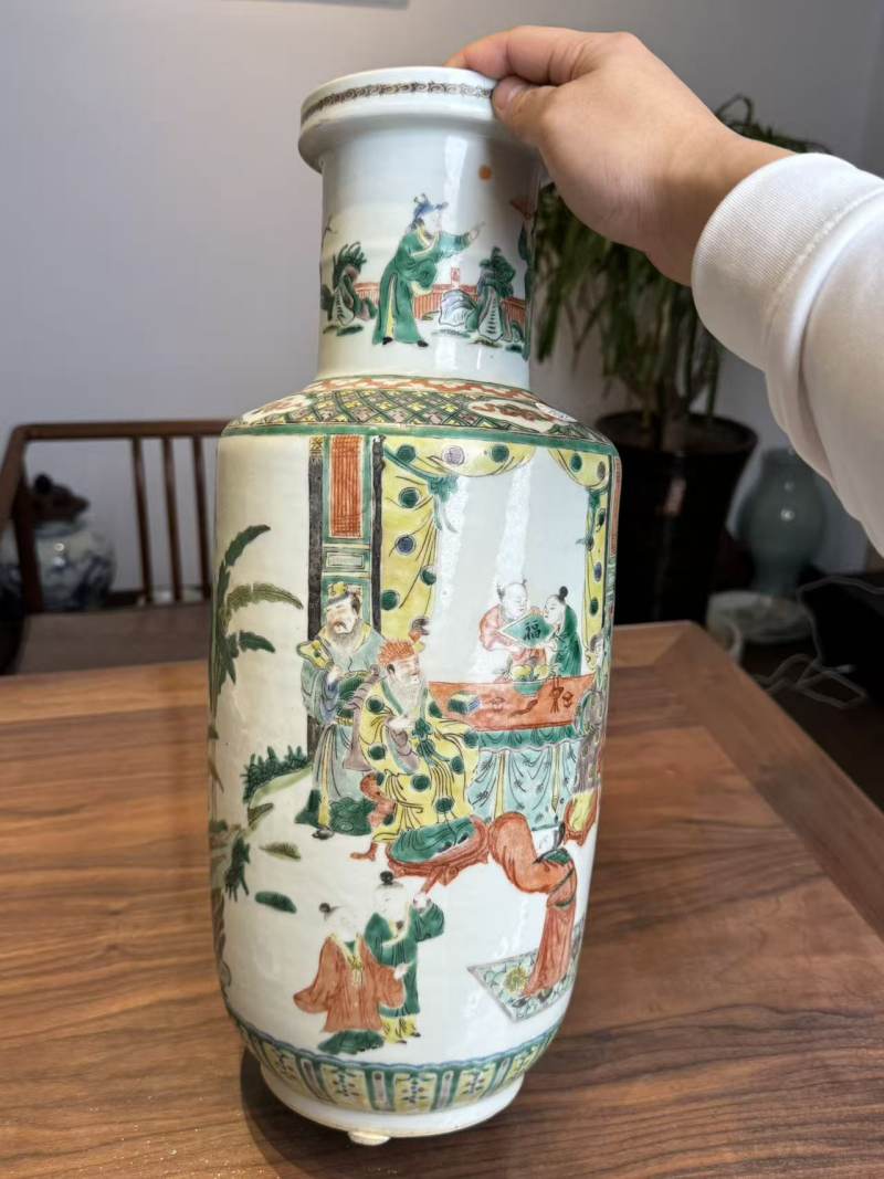 清晚期 五彩郭子仪祝寿棒槌瓶 - 图4