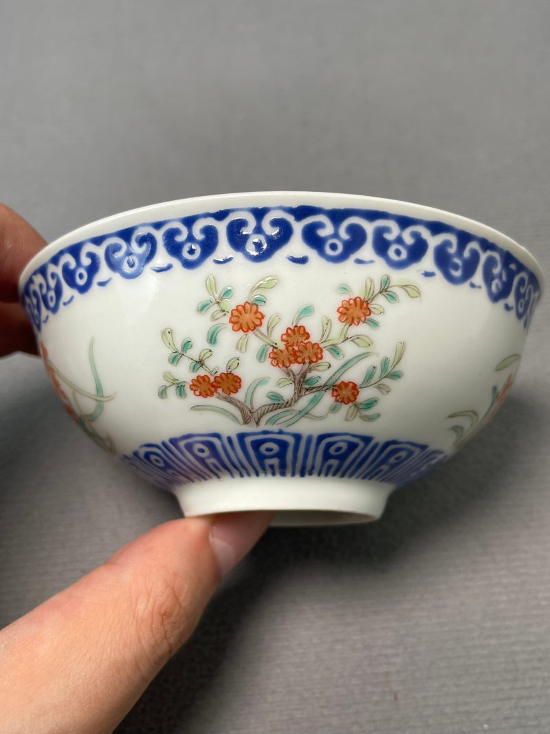 民国 料彩花卉纹茶圆 - 图6
