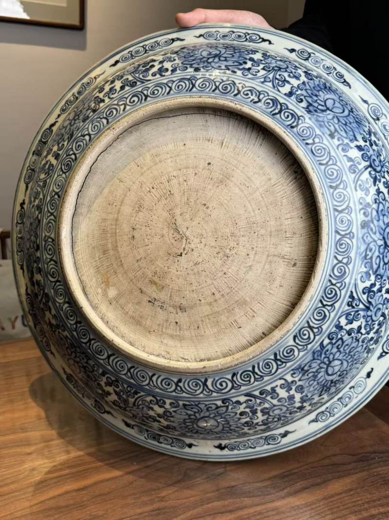 明青花 正统青花麒麟瑞兽纹大盘 - 图10