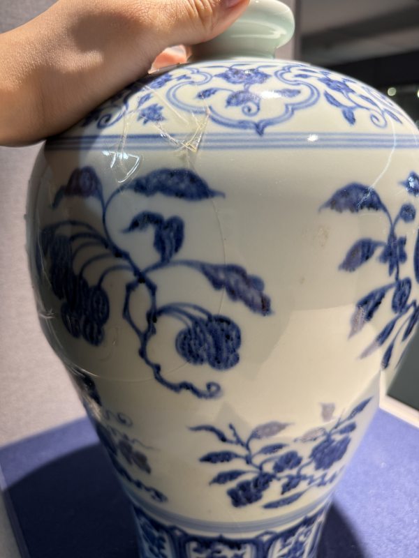 现代 青花折枝瑞果纹大梅瓶 - 图6