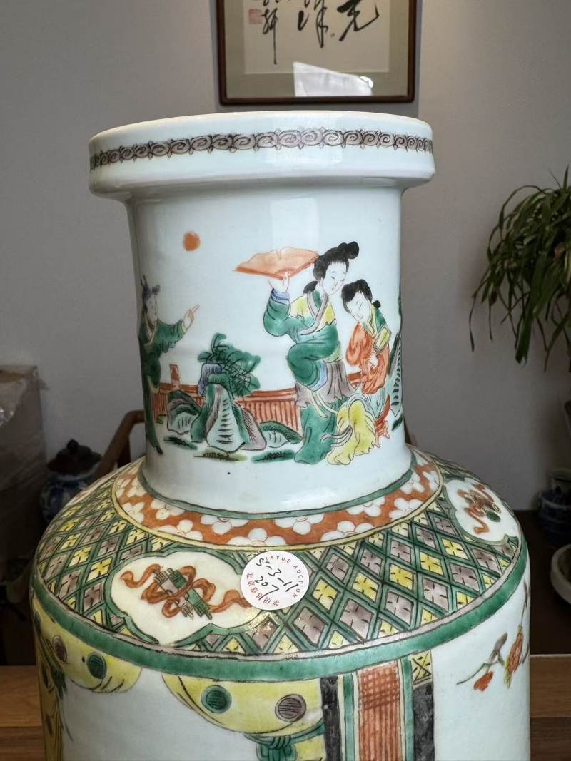 清晚期 五彩郭子仪祝寿棒槌瓶 - 图5