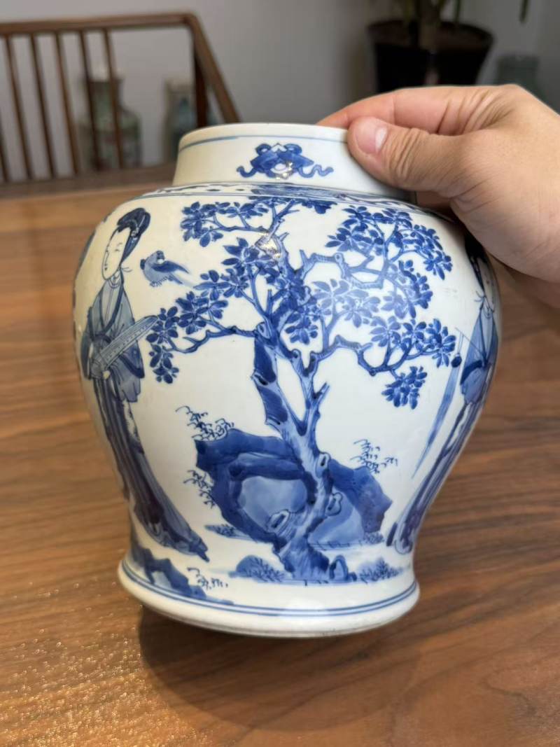 清康熙 青花四美图罐 - 图8