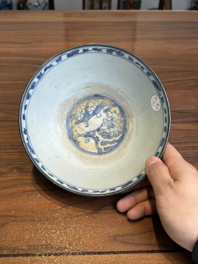 明崇祯 青花云龙纹碗 - 图8