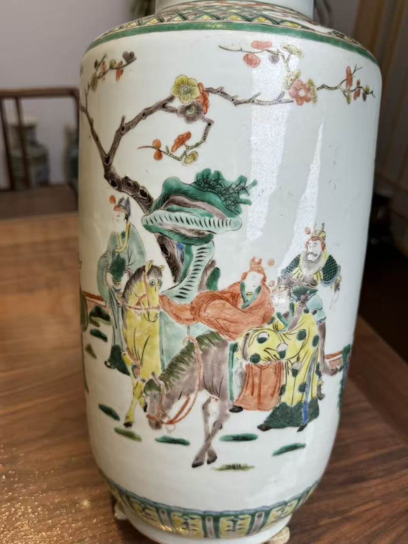 清晚期 五彩郭子仪祝寿棒槌瓶 - 图7