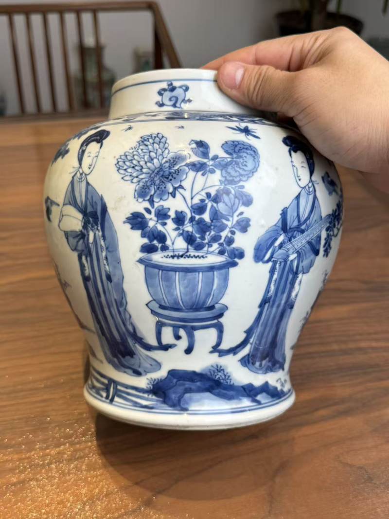 清康熙 青花四美图罐 - 图9