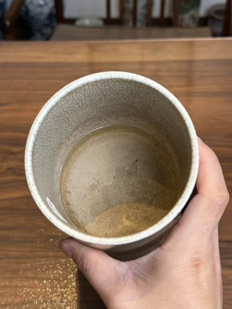 清乾隆哥釉笔筒 - 图6