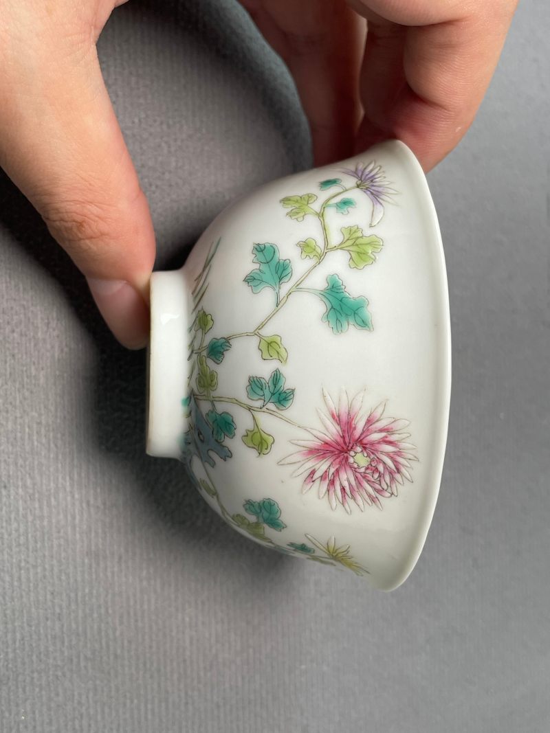 民国 粉彩花卉茶圆 - 图4