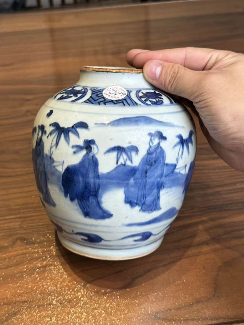 明天启 青花五子登科罐 - 图2