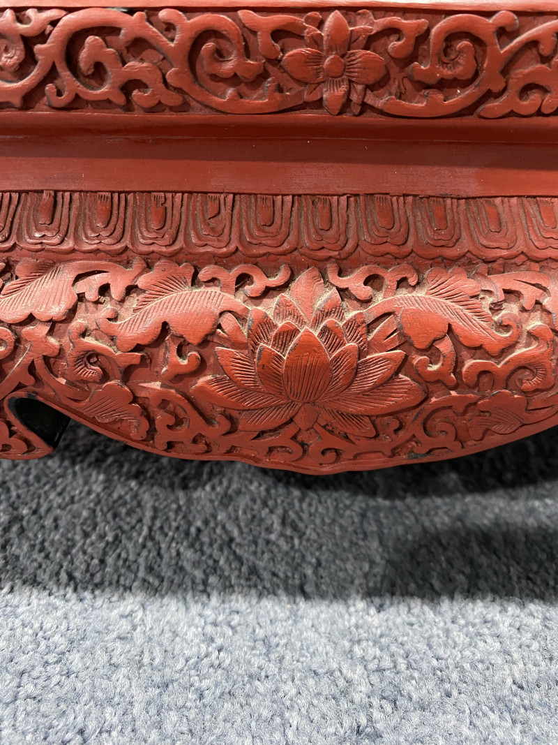 清 剔红山水人物图柜 - 图25