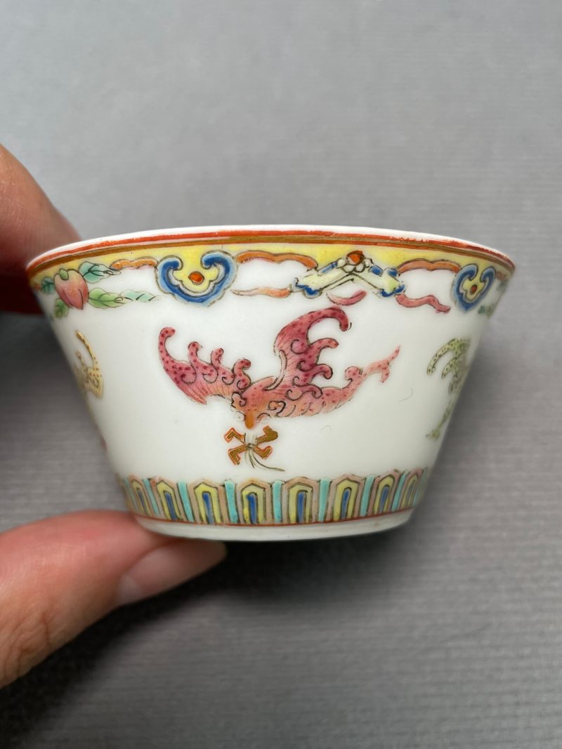 清道光 粉彩福寿纹马蹄杯 - 图5