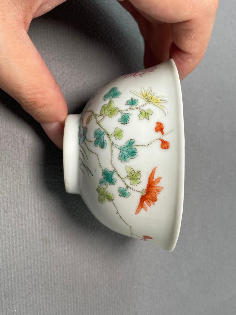 民国 粉彩花卉茶圆 - 图5