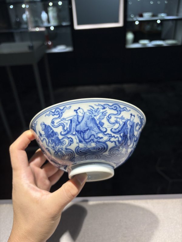 清乾隆 青花八仙人物碗 - 图12