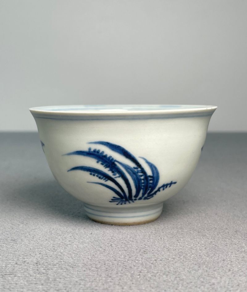 清康熙 青花虫草纹杯 - 图2