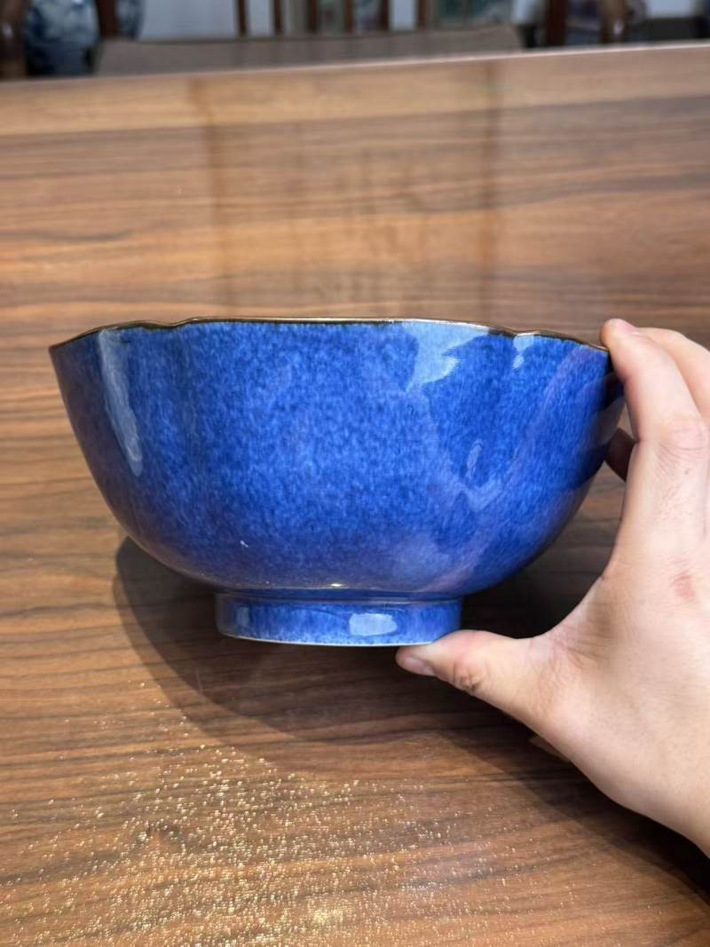 清康熙 雪花蓝釉碗 - 图2