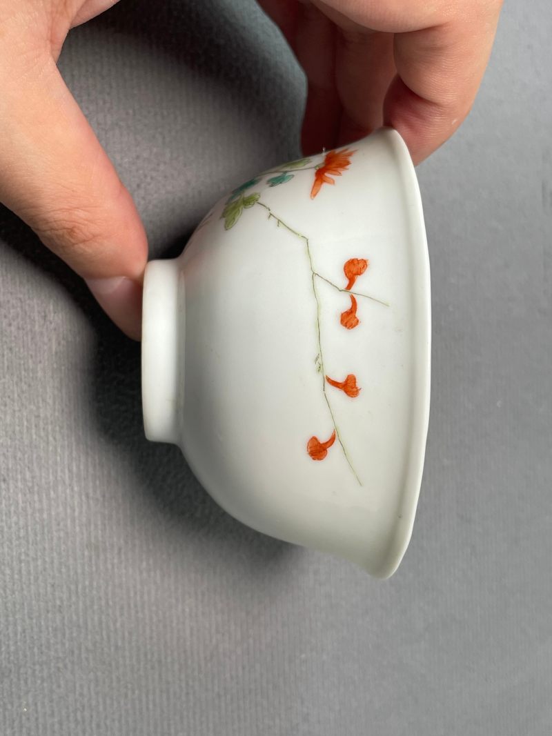 民国 粉彩花卉茶圆 - 图6