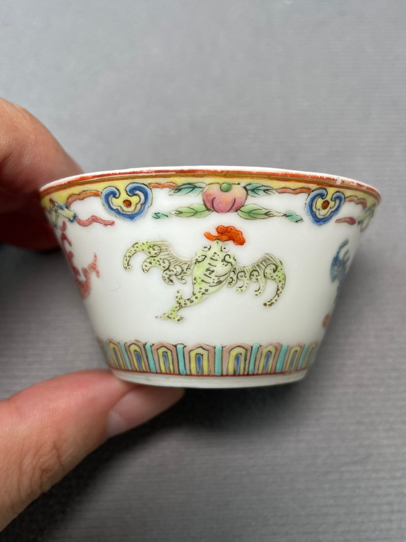 清道光 粉彩福寿纹马蹄杯 - 图6