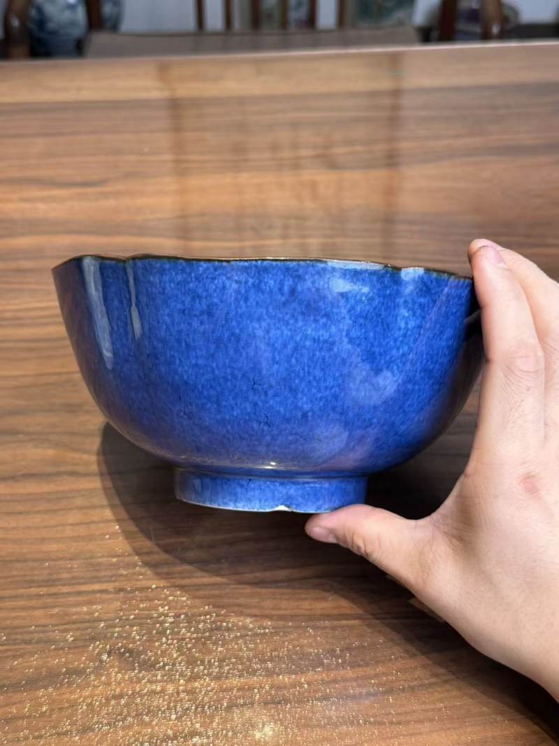 清康熙 雪花蓝釉碗 - 图3