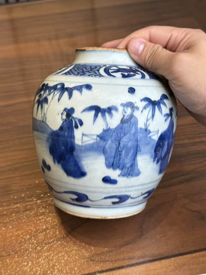 明天启 青花五子登科罐 - 图4