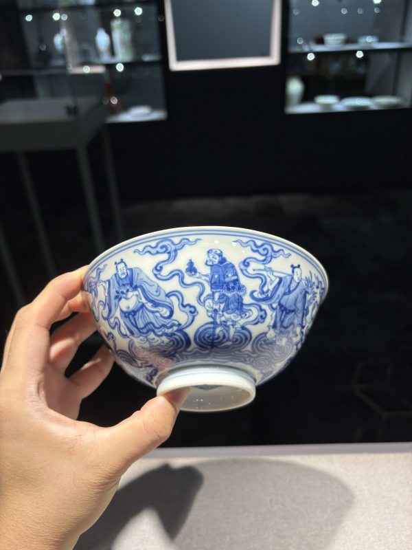清乾隆 青花八仙人物碗 - 图3