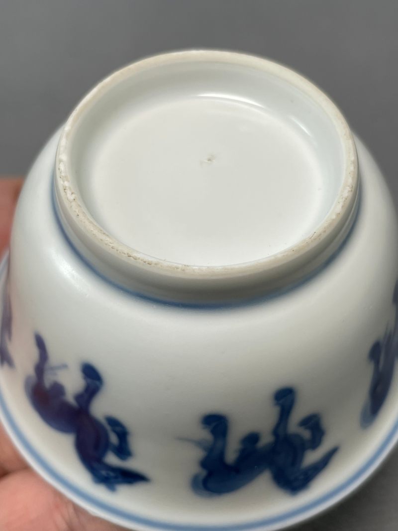 清康熙 青花骏马图杯碟一套 - 图32