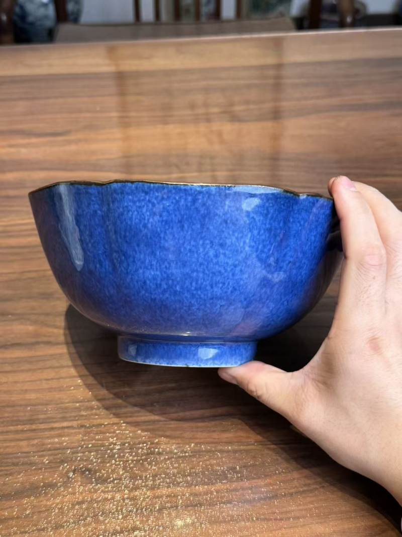 清康熙 雪花蓝釉碗 - 图4