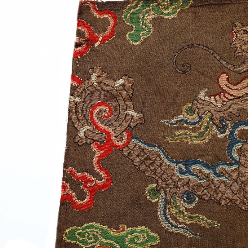 清 沉香色妆花龙纹饰片 - 图3