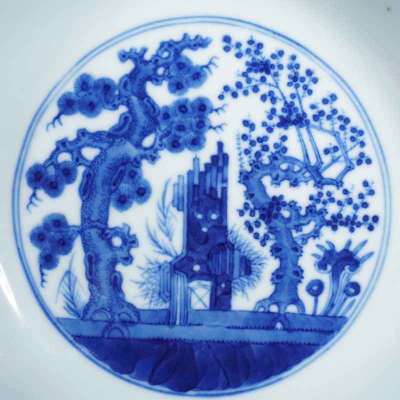清道光庭院婴戏纹盘 - 图2