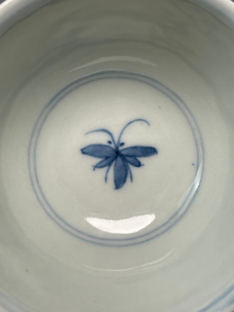 清康熙 青花虫草纹杯 - 图4