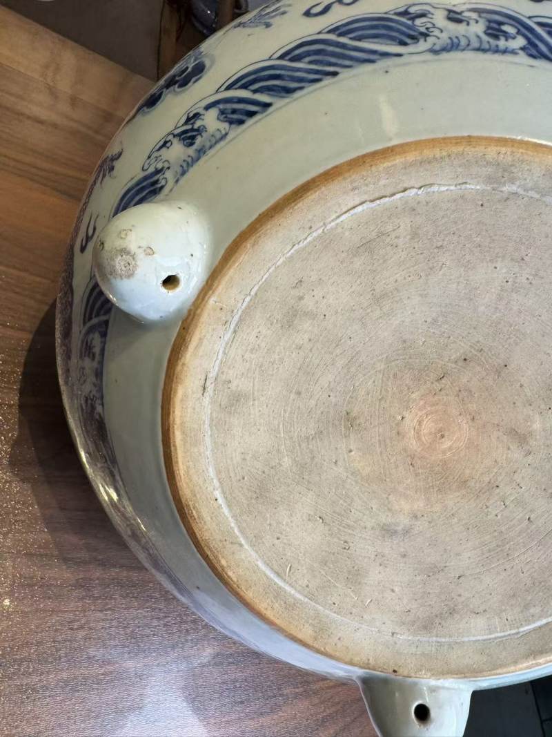 清嘉庆 青花嘉庆二年三足香炉 - 图9