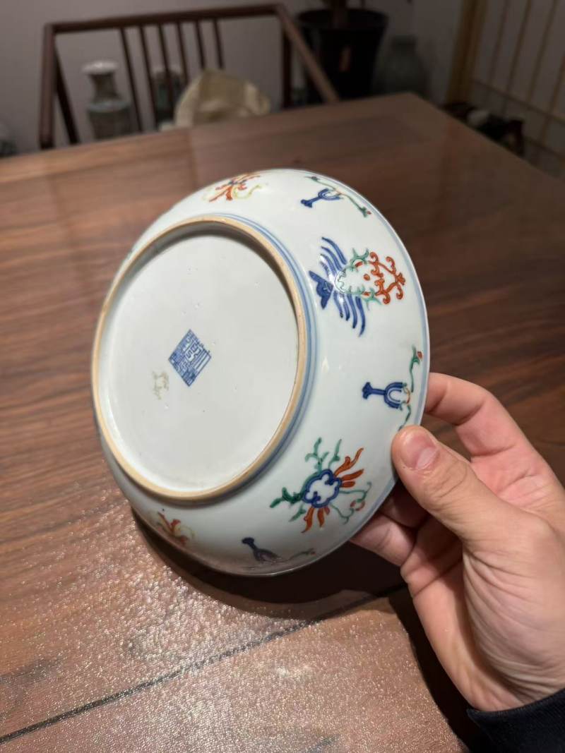清乾隆 斗彩忍冬纹盘 - 图6