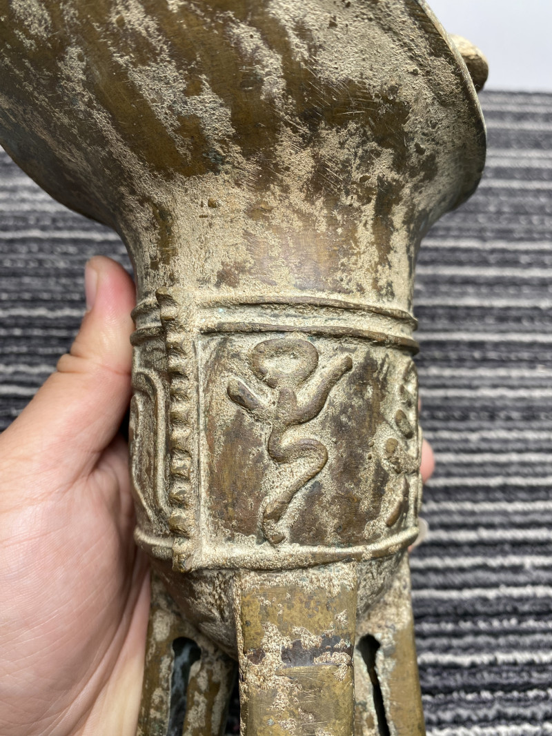 明 铜金文爵杯 - 图12