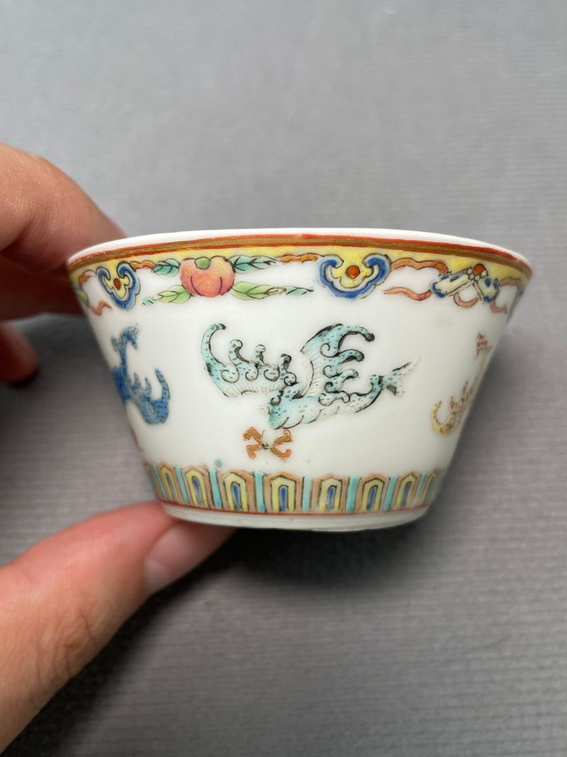 清道光 粉彩福寿纹马蹄杯 - 图8