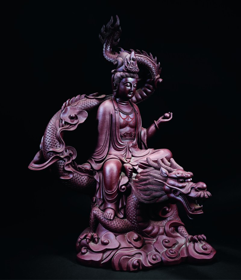 工艺美术大师 王义坤 紫砂御龙自在观音 - 图1