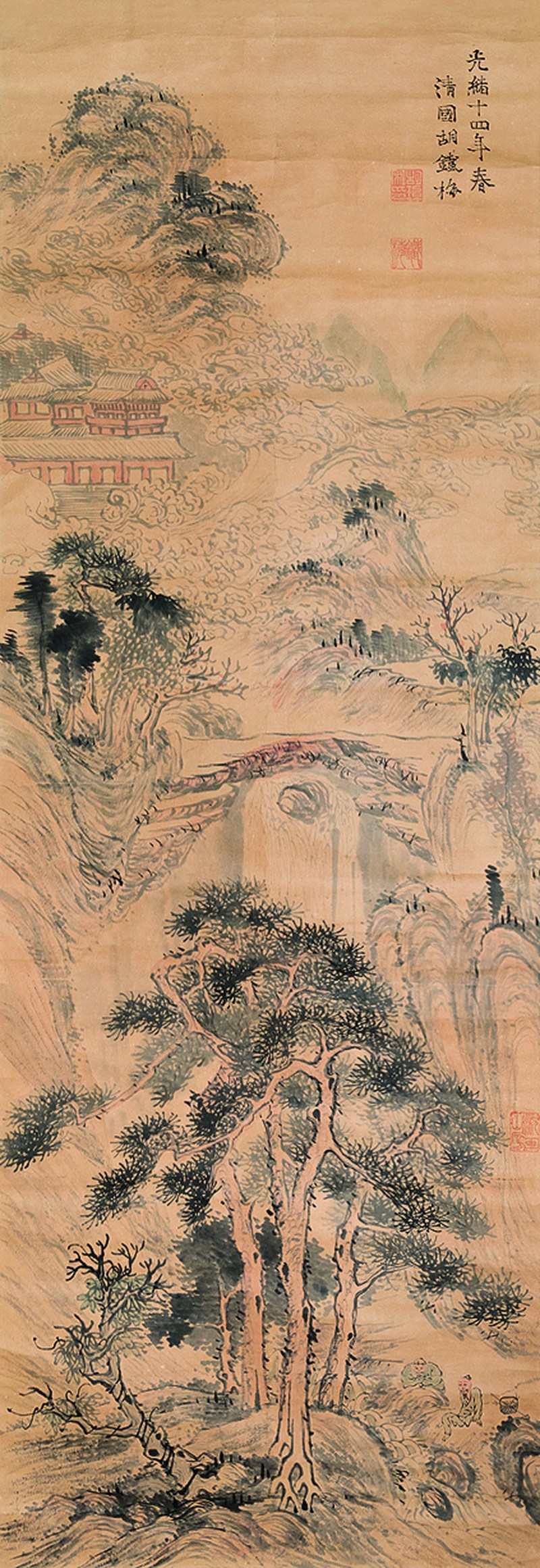 胡铁梅 山水轴 - 图1