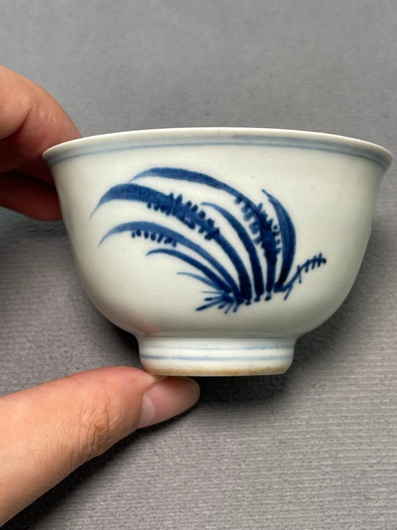 清康熙 青花虫草纹杯 - 图5