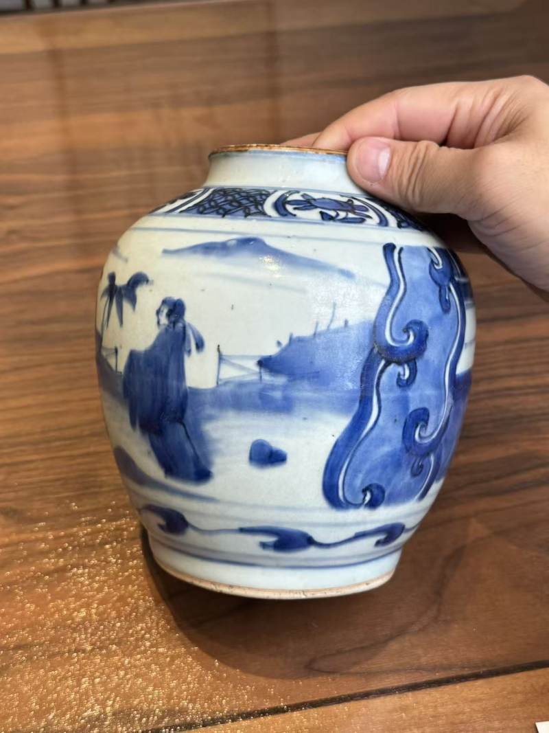 明天启 青花五子登科罐 - 图7