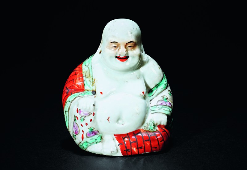 清 粉彩迷你弥勒佛造像 - 图1