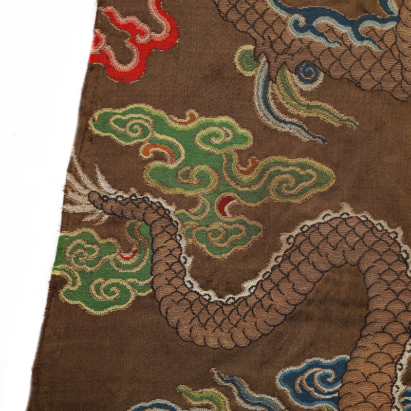 清 沉香色妆花龙纹饰片 - 图4